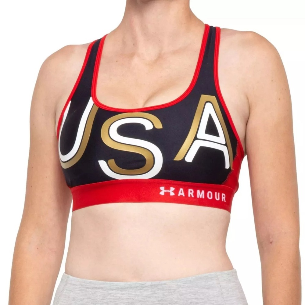 Under Armour Red and Navy Sports Bra